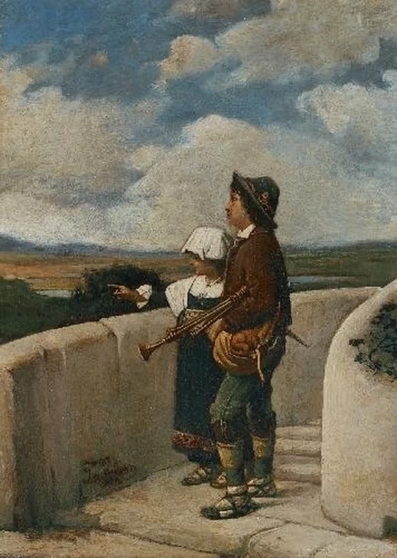 Bambini con cornamusa - 1872
